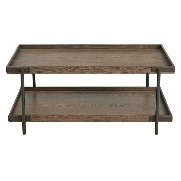 Kd Cama De Bebe 42 in. Kyra Oak & Metal Coffee Table with Shelf KD3251387